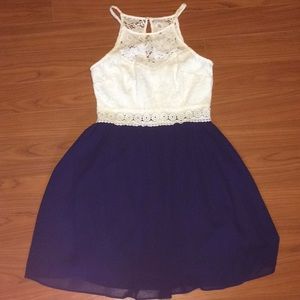 White and Navy Summer Dress